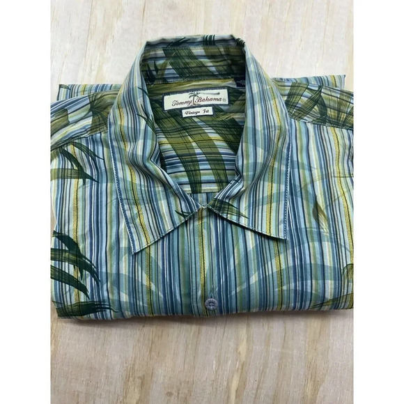 Tommy Bahama Men’s XXL Vintage Fit  100% Cotton Greens Palm Trees - Picture 1 of 8